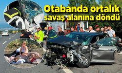 Otoban savaş alanına döndü; Kazada 4’ü çocuk 12 kişi yaralandı