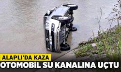 Alaplı’da kaza: Otomobil su kanalına uçtu!