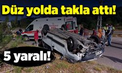 Bolu Yeniçağa'da hafif ticari araç takla attı: 5 yaralı
