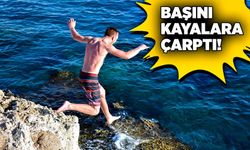 Başını kayalara çarptı!