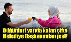 Düğünleri yarım kalan çifte başkandan jest!