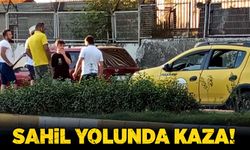 Sahil yolunda kaza! önündeki araca çarptı