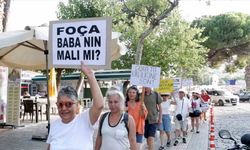 Foça’da deniz ve kıyı kirliliği protestosu