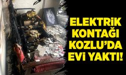 Elektrik kontağı Kozlu'da evi yaktı!