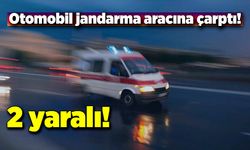 Otomobil jandarma trafik aracına çarptı!