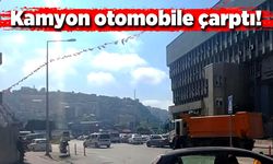 Zonguldak’ta seyir halindeki kamyon otomobile çarptı!