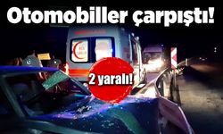 Otomobiller çarpıştı, otomobil bariyerlere savruldu! 2 yaralı!