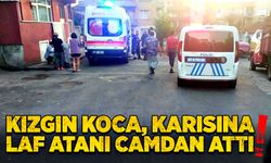 Kızgın koca, karısına laf atan adamı camdan attı