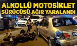 Alkollü motosiklet sürücüsü ağır yaralandı!