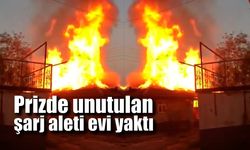 Zonguldak'ta prizde unutulan şarj aleti evi yaktı