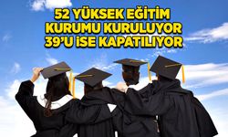 52 yüksek eğitim kurumu kuruluyor, 39’u ise kapatılıyor