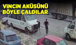 Hırsızların aküyü çalma anları kamerada!