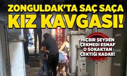 Hiçbir şeyden çekmedi esnaf, o sokaktan çektiği kadar! Zonguldak'ta saç saça kız kavgası