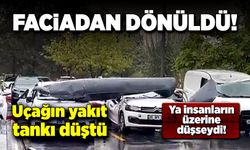 Uçağın yakıt tankı düştü!