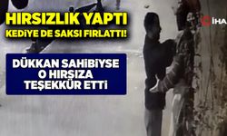 Cansız mankenin kıyafetlerini çalıp, kediye de saksı fırlattı