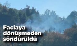 Zonguldak'ta çalılıkta başlayan yangın büyümeden söndürüldü