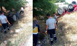 Burdur’da devrilen traktörün altında kalan 1 kişi ağır yaralandı