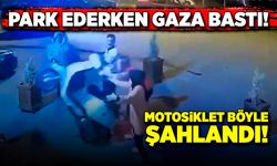 Park ederken gaza bastı, motosiklet böyle şahlandı!