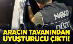 Aracın tavanından uyuşturucu çıktı