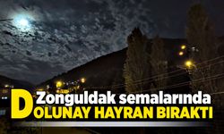 Zonguldak'ta dolunay hayran bıraktı