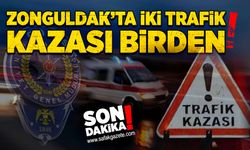 Zonguldak'ta iki trafik kazası birden!
