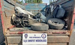 Çalınan otomobilden geriye parçaları kaldı