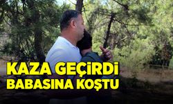 Kaza geçiren öğrenciyi, babası sakinleştirdi