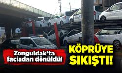 Zonguldak’ta faciadan dönüldü! Köprüye sıkıştı!