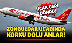 Zonguldak uçağında korku dolu anlar! Uçak geri döndü!
