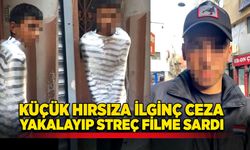 Küçük hırsıza ilginç ceza! Yakalayıp streç filme sardı