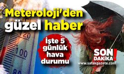 Meteroloji'den güzel haber; İşte 5 günlük hava durumu