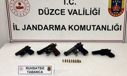Düzce-Zonguldak karayolunda havaya ateş edenlerin silahları ele geçirildi!