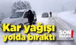 Kar yağışı yolda bıraktı