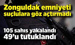 Zonguldak'ta Emniyetten büyük operasyon! 105 kişi yakalandı