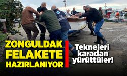 Zonguldak felakete hazırlanıyor! Tekneleri karadan yürüttüler!