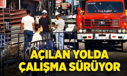 Açılan yolda çalışma sürüyor