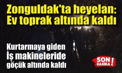 Zonguldak'ta ikinci büyük heyelan: İş makineleri göçük altında kaldı, yaralılar var