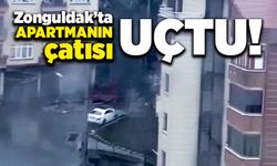 Zonguldak'ta Fırtına Apartmanın Çatısını Uçurdu