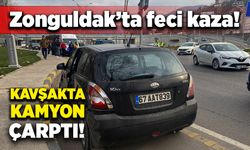 Zonguldak’ta feci kaza: Kavşakta kamyon çarptı