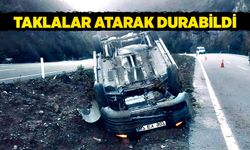 Ankara yolunda kaza! Taklalar atarak durabildi!