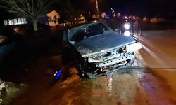 Bolu Mudurnu'da kaza! Otomobil yoldan çıktı!