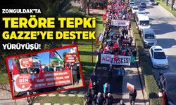 Zonguldak'ta teröre tepki, Gazze'ye destek yürüyüşü düzenlendi