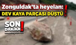 Zonguldak’ta heyelan: Dev kaya parçası düştü!