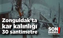 Zonguldak’ta kar kalınlığı 30 santimetreye ulaştı