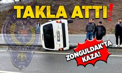 Zonguldak'ta kaza, takla attı!