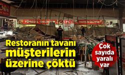 Ünlü köftecinin tavanı çöktü; Müşteriler tavan parçalarının altında kaldı