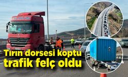 Tırın dorsesi koptu, otoyolda kilometrelerce kuyruk oluştu