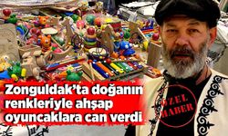 Zonguldak’ta doğanın renkleriyle ahşap oyuncaklara can verdi