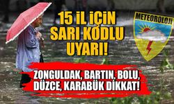 Zonguldak, Bartın, Bolu, Düzce, Karabük Dikkat! 15 il için sarı kodlu uyarı!