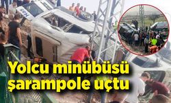 Feci kaza! Yolcu minibüsü devrildi: 13 kişi yaralandı